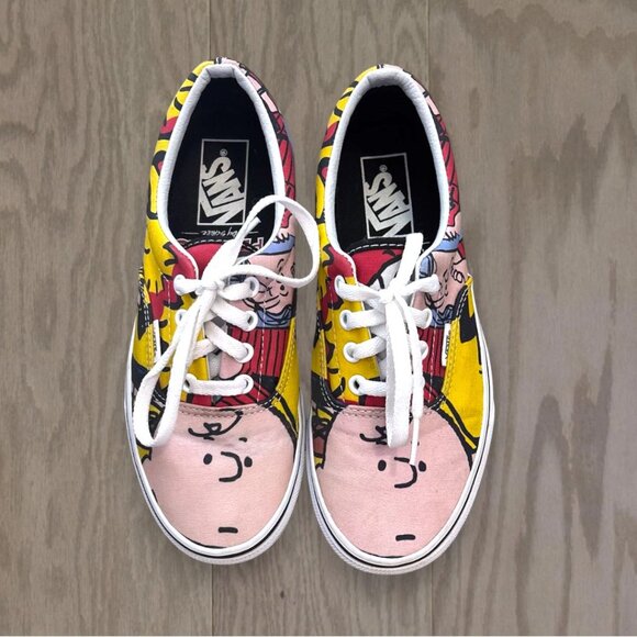 Vans x Peanuts Charlie Brown Snoopy Linus Cartoon Low Top Sneakers Women’s 7 - Picture 1 of 10